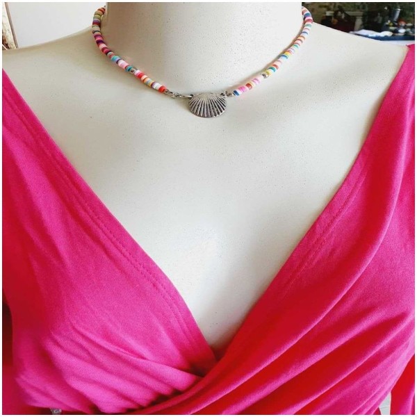 Encontraproduto.com.br - Choker Colorido Concha