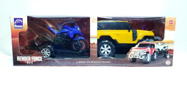 Encontraproduto.com.br - Veiculo Roda Livre - Render Force - Com Moto - Amarelo e Azul ROMA JENSEN