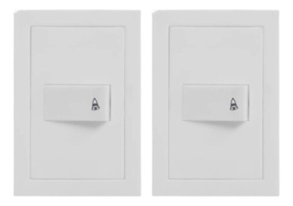 Kit 2 Interruptor Pulsante Para Campainha Branco Fosco