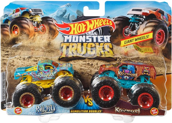 Carrinhos - Hot Wheels Monster Trucks - Demolition Doubles - Raijyu vs Koumori MATTEL
