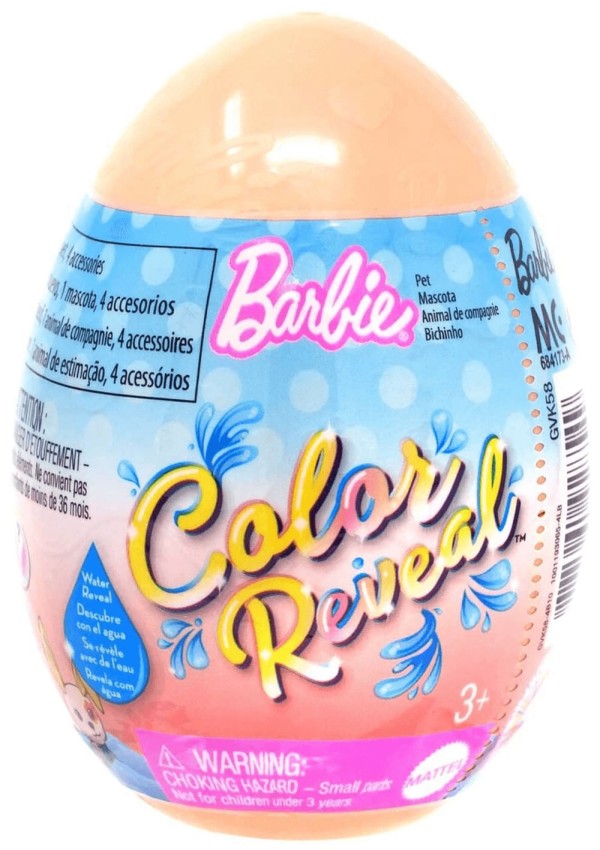 Encontraproduto.com.br - Barbie color reveal pets ovo surpresa - GVK58 - Laranja MATTEL