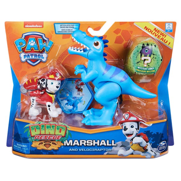 Encontraproduto.com.br - Patrulha Canina - Figuras Dino Sortidas - Marshall e Velociraptor SUNNY BRINQUEDOS