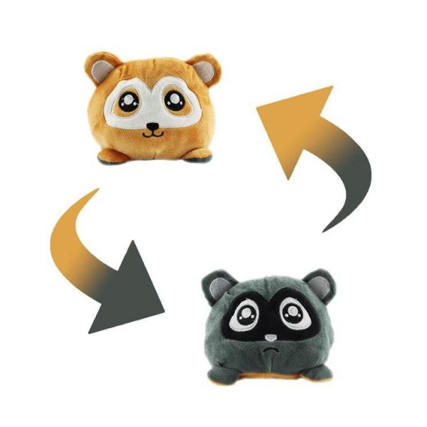 Encontraproduto.com.br - Pelucia Reversivel 2 em 1 - Bichinho - B1235 - Cinza BBR