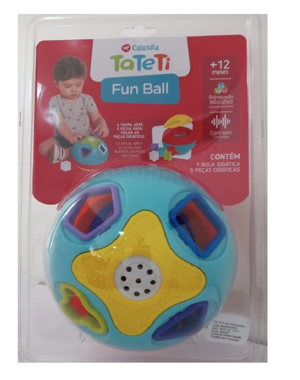 Encontraproduto.com.br - Fun Ball Brinquedo Educativo Com Som - Azul TA TE TI INDUSTRIA E