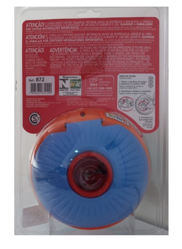 Encontraproduto.com.br - Fun Ball Brinquedo Educativo Com Som - Azul TA TE TI INDUSTRIA E