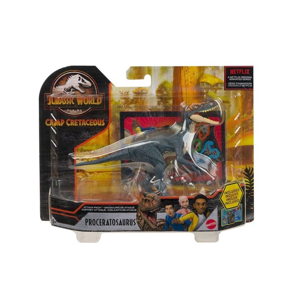Encontraproduto.com.br - Figura Jurassic World - Dinossauro Basico - Conjunto de Ataque - Procerataosaurus - Camp Cretaceous MATTEL