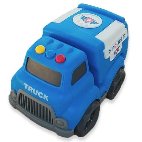 Encontraproduto.com.br - Veiculo Com Luzes e Sons - Caminhaozinho Policia - Azul BBR