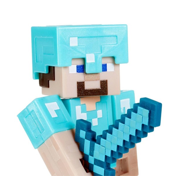Encontraproduto.com.br - Conjunto com figuras articuladas - Steve e Golem de Ferro - Minecraft MATTEL