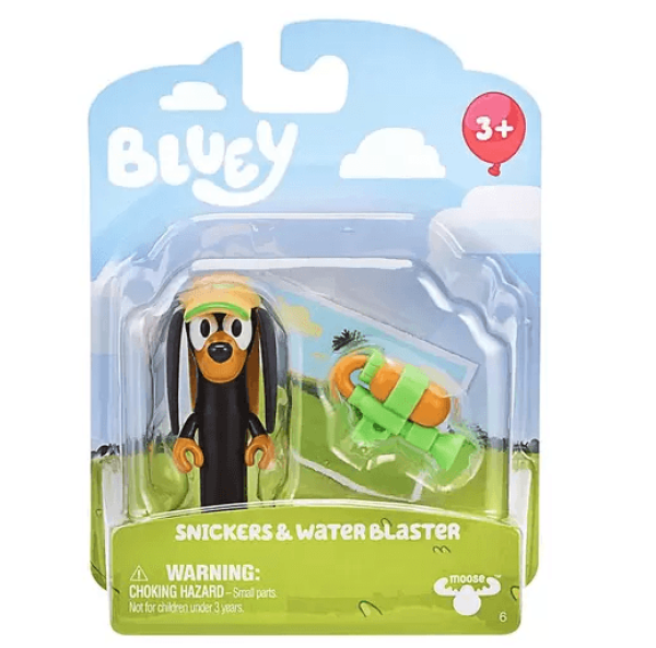 Encontraproduto.com.br - Figura Bluey Story - Starter Single Pack - Snickers e Water Blaster MATTEL