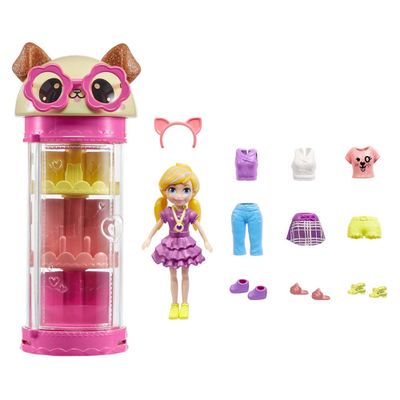 Encontraproduto.com.br - Boneca - Polly Com Armario Giratorio - Cachorrinho - MATTEL