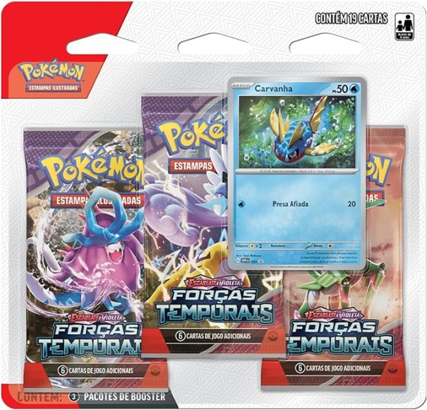 Encontraproduto.com.br - Jogo de Cartas - Pokemon Carvanha - Blister Triplo COPAG DA AMAZONIA