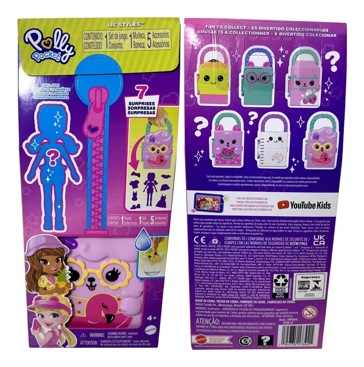 Mini Boneca Polly - Closet Fashion Reveal - Lilas MATTEL