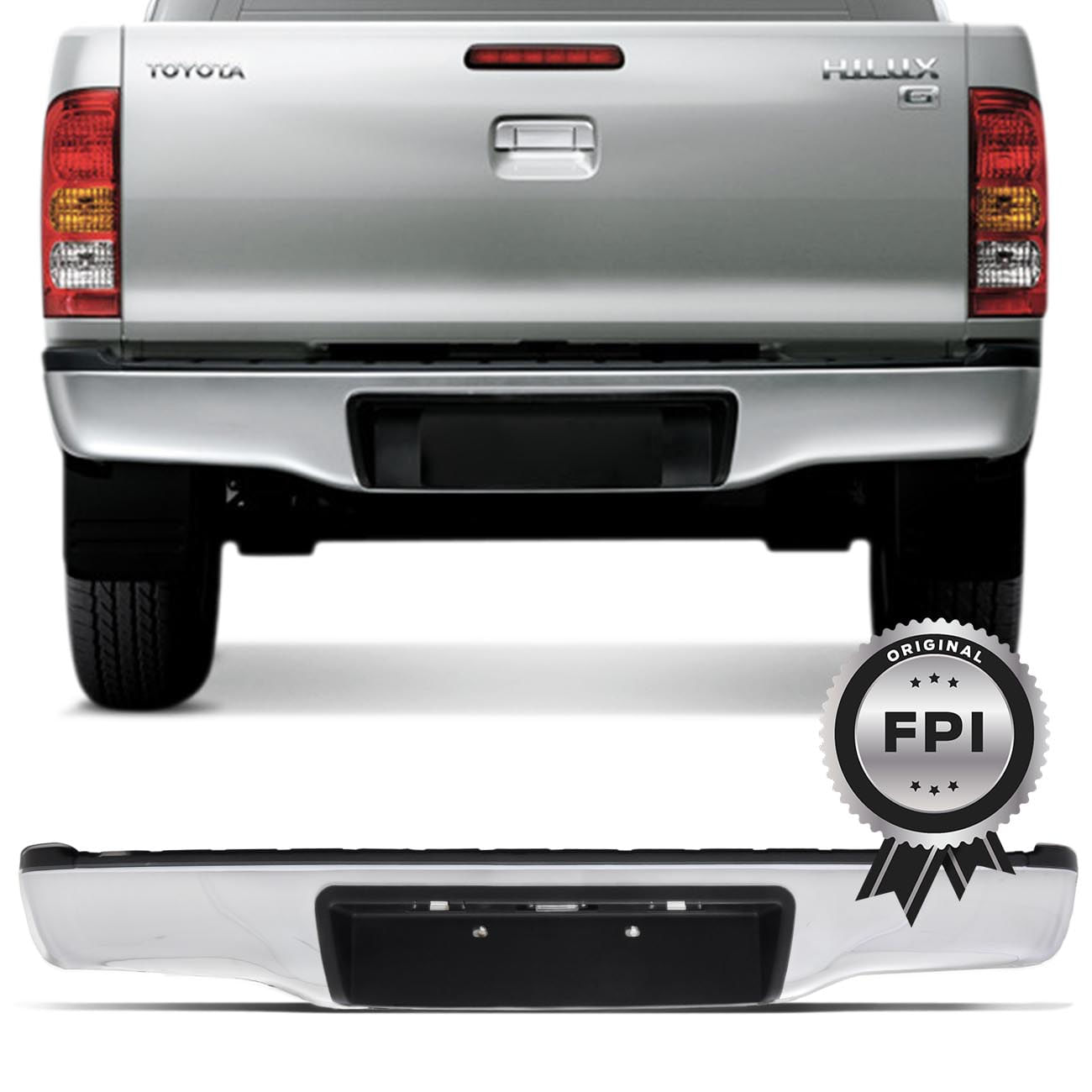 Parachoque Traseiro Hilux SR SRV 2005 2006 2007 2008 2009 2010 2011 2012 2013 2014 2015 Cromado