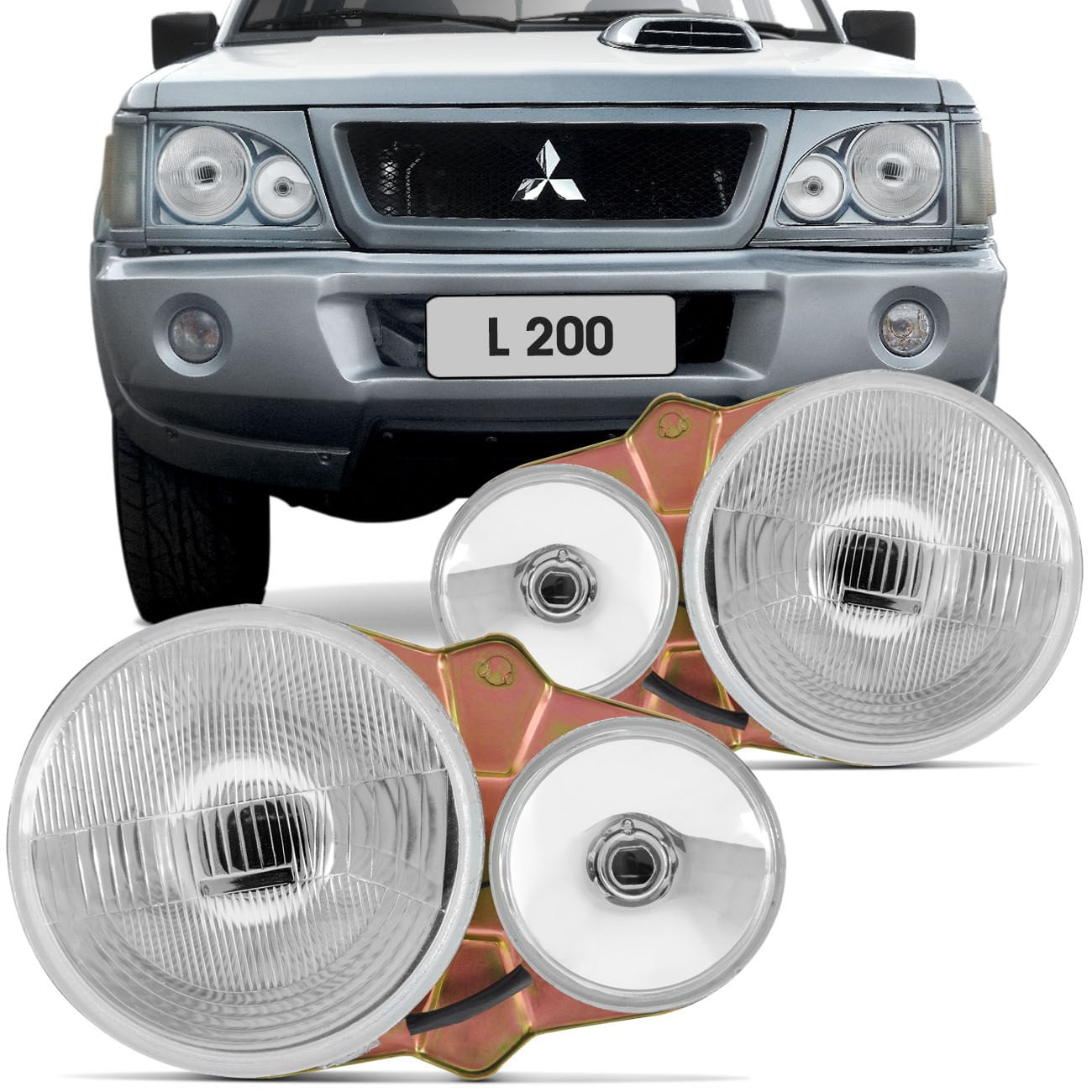 Farol L200 Sport 99 2000 2001 2002 2003 2004 Foco Duplo