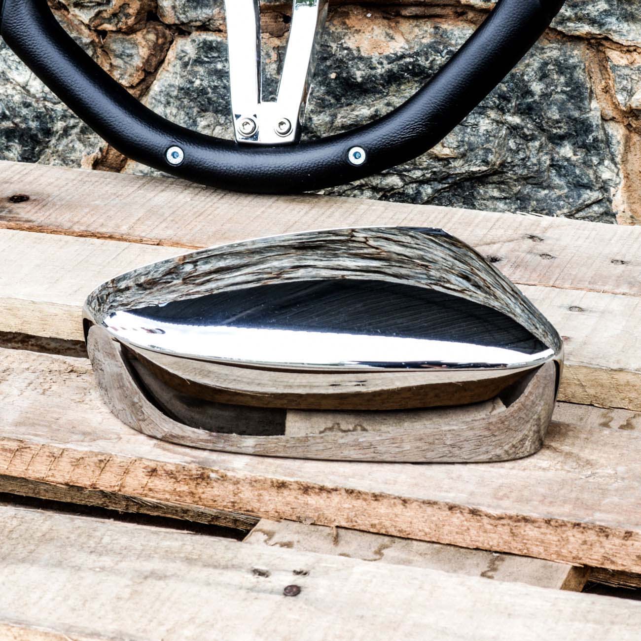 Encontraproduto.com.br - Aplique Cromado Retrovisor Gol Voyage Saveiro G5 2009 a 2013 Encaixe Perfeito Dupla Face