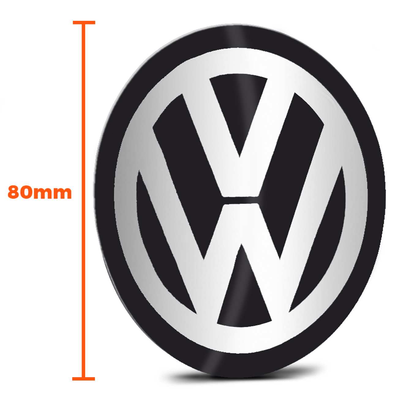 Encontraproduto.com.br - Emblema Adesivo Cromado 80mm Grade Frontal Volkswagen Fiat Chevrolet