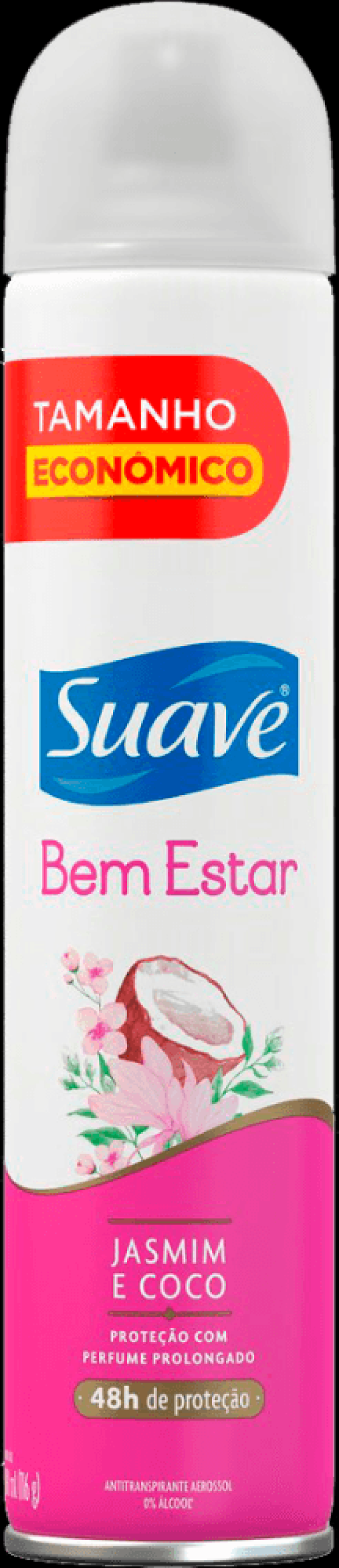 Encontraproduto.com.br - Antitranspirante Aerossol Jasmim e Coco 48h de Proteção Suave 200ml Spray Leve Mais Pague Menos