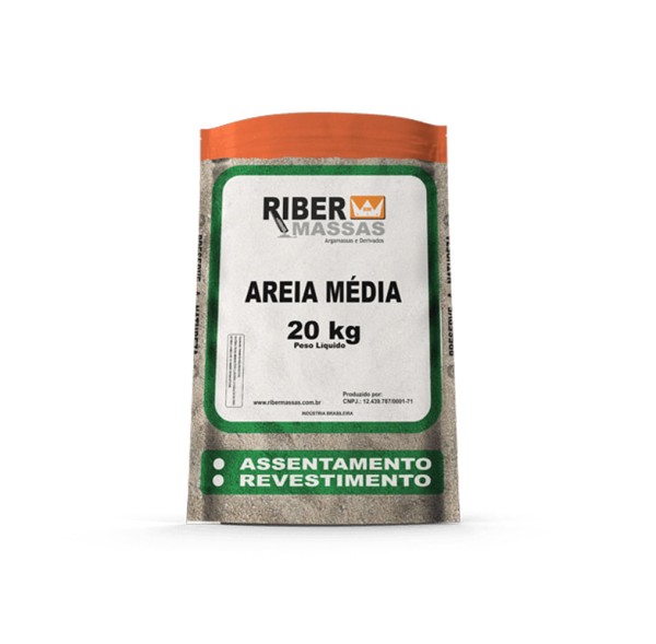 Areia Média Saco 20 Kg - Riber Massas