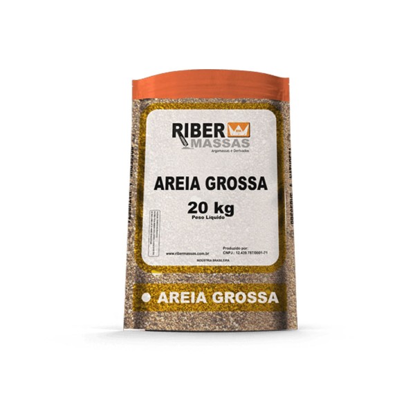 Encontraproduto.com.br - Areia Grossa Saco 20 Kg - Riber Massas