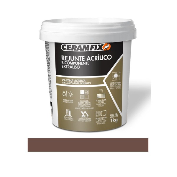 Rejunte Acrílico Bicomponente Extraliso Pote 1kg Marrom Café