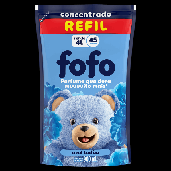 Encontraproduto.com.br - Amaciante de Roupa Concentrado Azul Tudão Fofo Sachê 900ml Refil