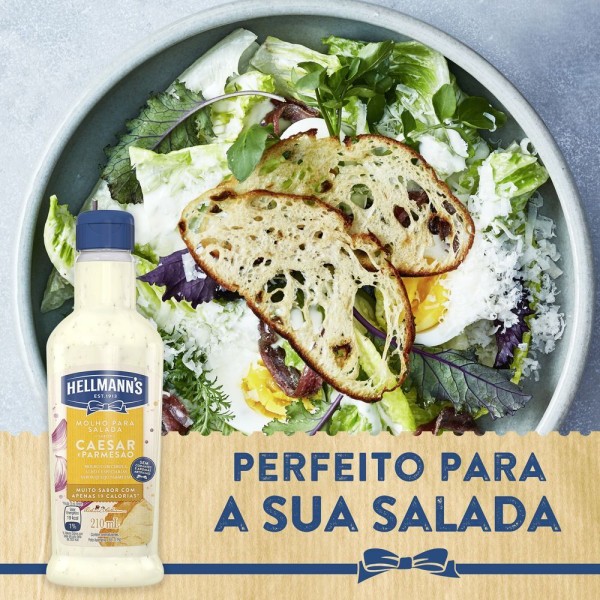 Encontraproduto.com.br - Molho para Salada Caesar com Cebola, Alho e Especiarias Queijo Parmesão Hellmanns Squeeze 210ml