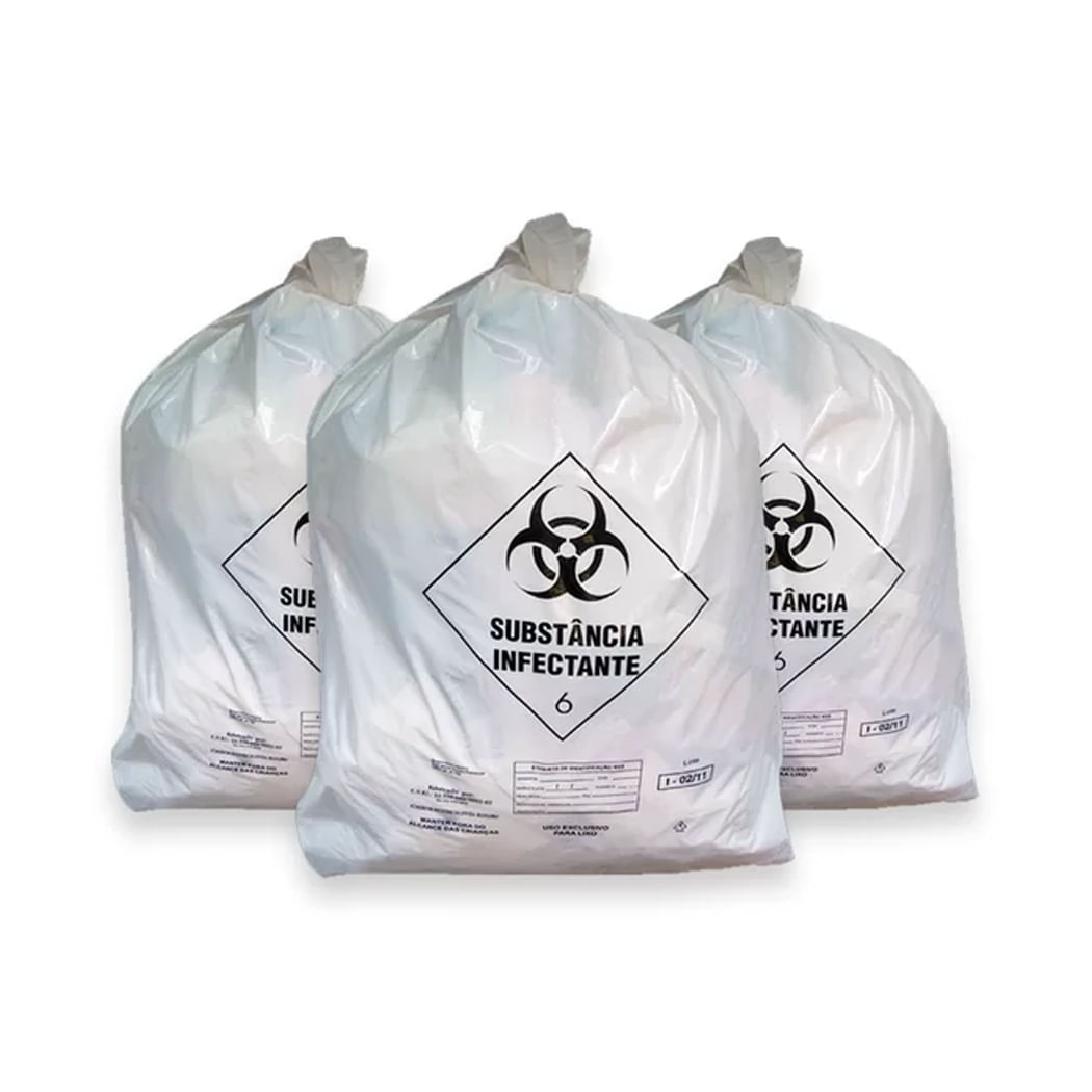 Encontraproduto.com.br - Saco para Lixo Infectante Branco 50L com 100 - AFP
