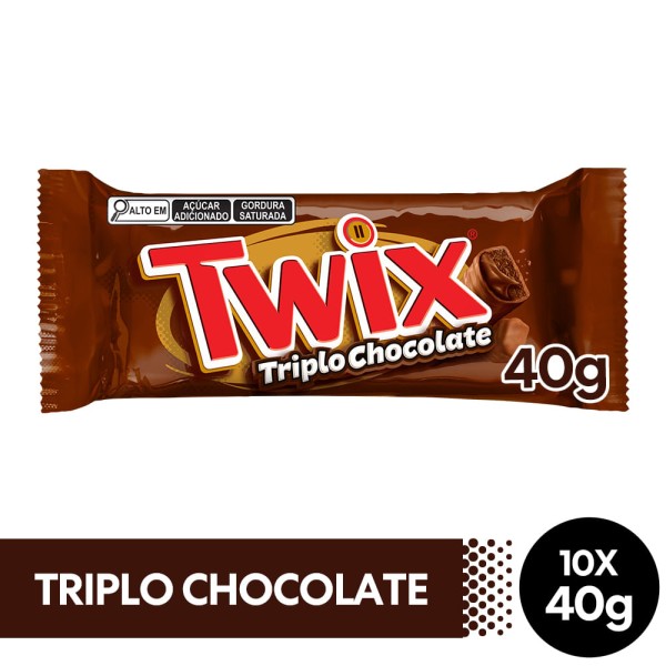 Encontraproduto.com.br - Kit Chocolate Twix Triplo Chocolate 10 Unidades De 40g