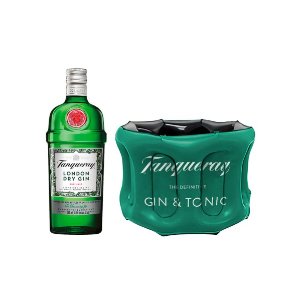 Encontraproduto.com.br - COMBO  GIN TANQUERAY LONDON DRY 750ML  + BALDE INFLÁVEL 4l