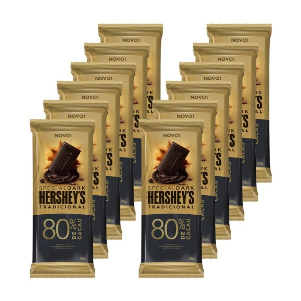 Encontraproduto.com.br - Kit 12 un. Barras Hersheys Special Dark Tradicional 80%