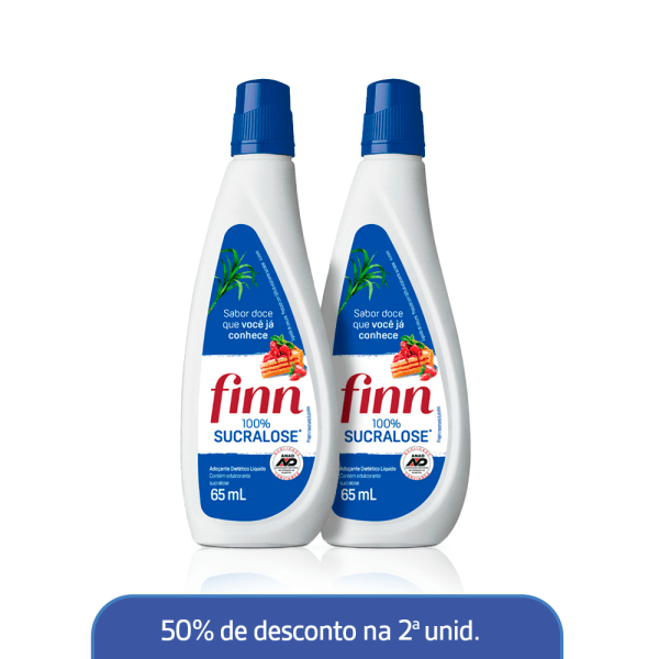Encontraproduto.com.br - Kit 2 Adoçantes Finn Sucralose Líquido 65ml