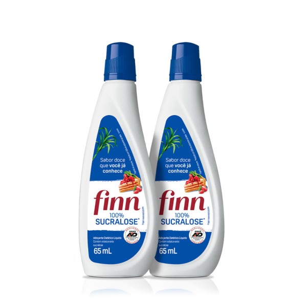 Encontraproduto.com.br - Kit 2 Adoçantes Finn Sucralose Líquido 65ml