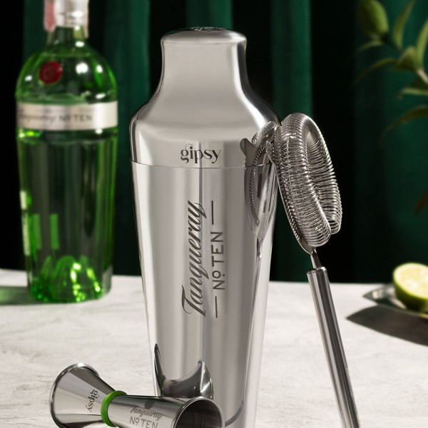 Encontraproduto.com.br - Kit Home Bar Gipsy com Garrafa Gin Tanqueray Ten 750ml