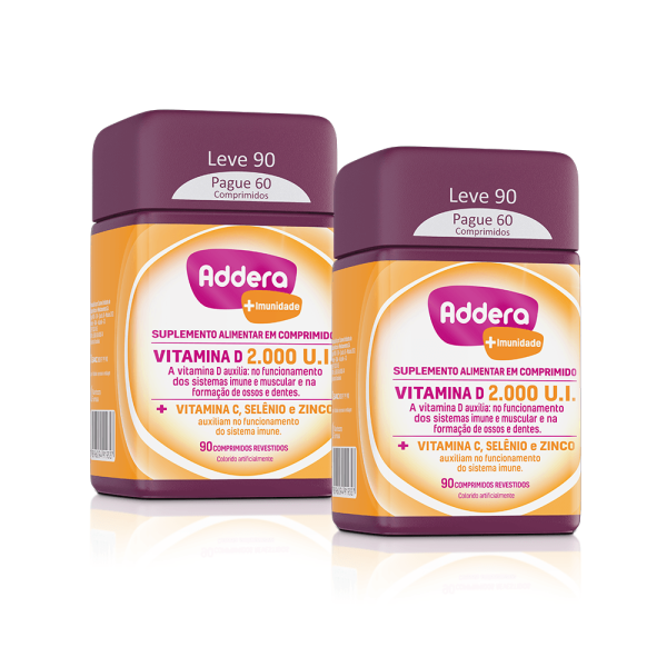 Kit Vitamina D Addera 2.000UI +Imunidade com 90 comprimidos