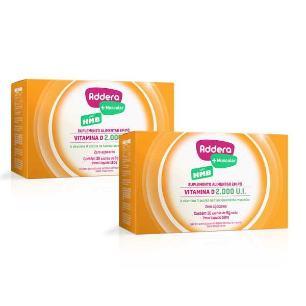 Encontraproduto.com.br - Kit Suplemento Alimentar Addera + Muscular 2000Ui Com 30 Sachês