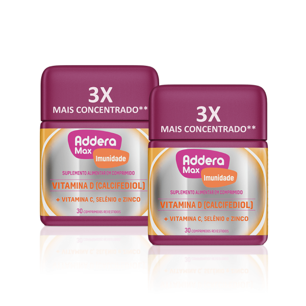 Kit Suplemento Alimentar Vitamina D Addera + Imunidade Max 30 Comprimidos