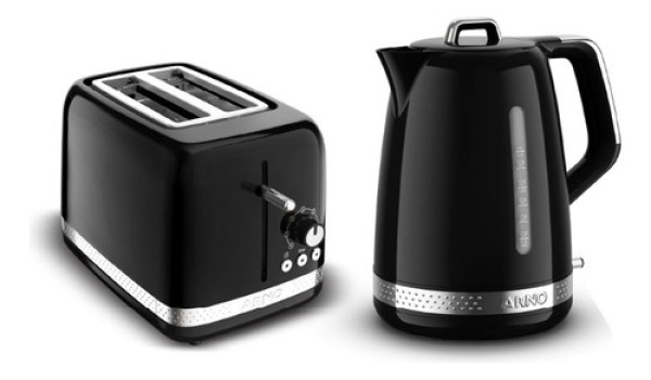 Encontraproduto.com.br - Kit Chaleira e Torradeira Soleil Preta