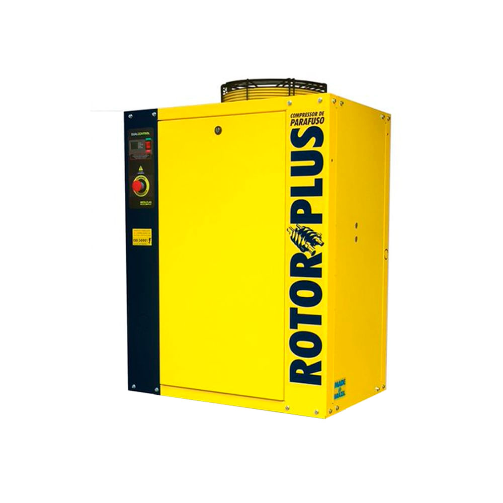 Encontraproduto.com.br - Compressor de Parafuso Metalplan 15hp 55,9pcm Rotor Plus R15 Trifásico Sem Reservatório