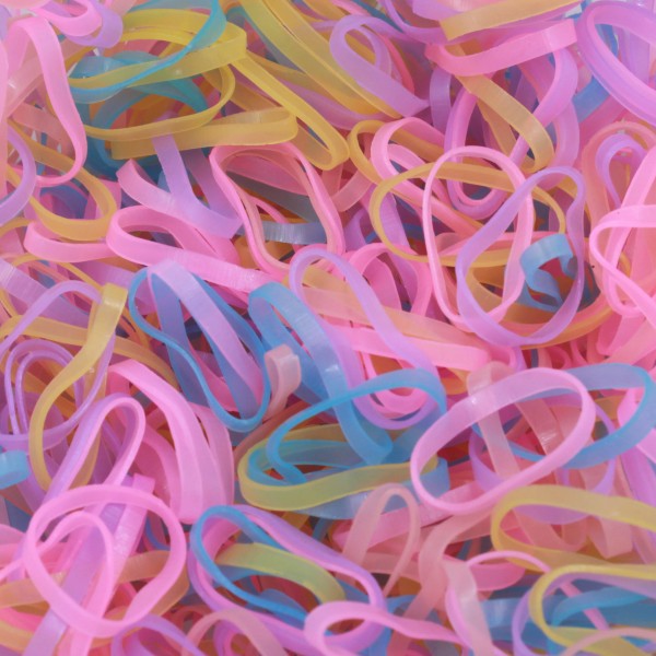 Encontraproduto.com.br - ELASTICO INFATIL DE CABELO 17X11MM EM SILICONE COM 500 PEÇAS