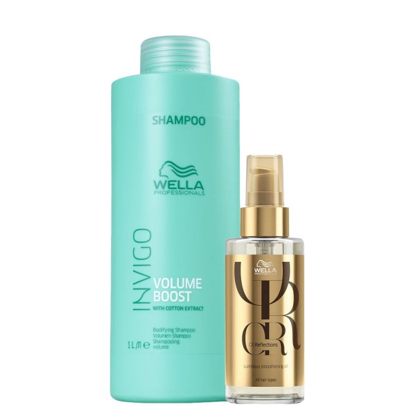 Encontraproduto.com.br - Kit Wella Professionals Invigo Volume Boost- Shampoo 1000 ml+ Óleo 100 ml