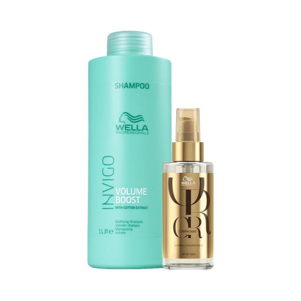 Encontraproduto.com.br - Kit Wella Professionals Invigo Volume Boost- Shampoo 1000 ml+ Óleo 100 ml