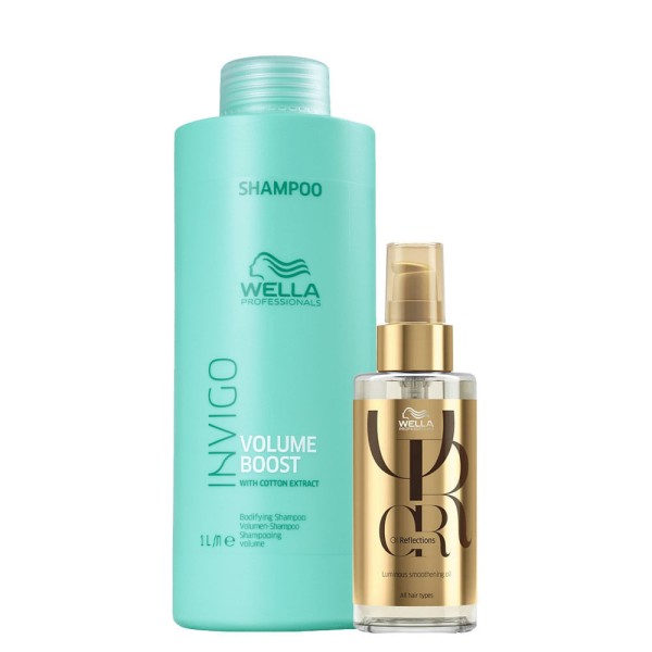 Encontraproduto.com.br - Kit Wella Professionals Invigo Volume Boost- Shampoo 1000 ml+ Óleo 100 ml