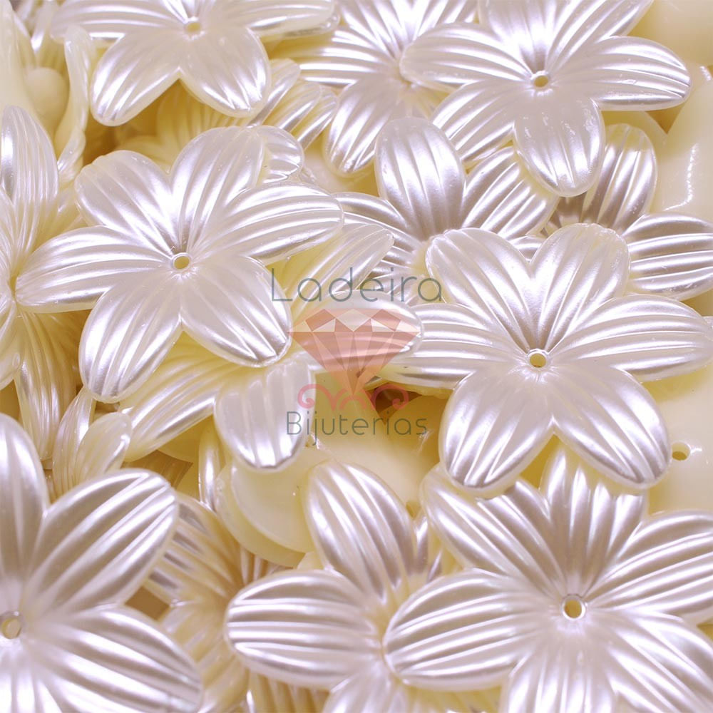 Encontraproduto.com.br - FLOR PEROLADA 48MM EM ABS COM 250G