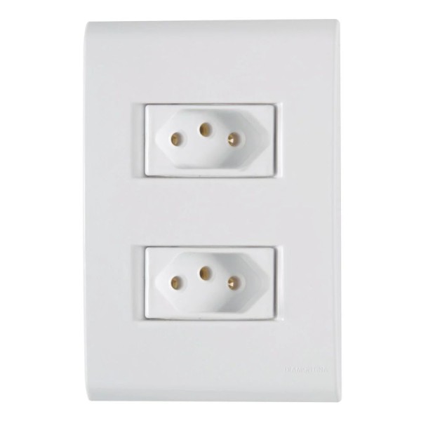 Tomada Dupla 4x2 10A Liz Branca Embutir 57170065 Tramontina