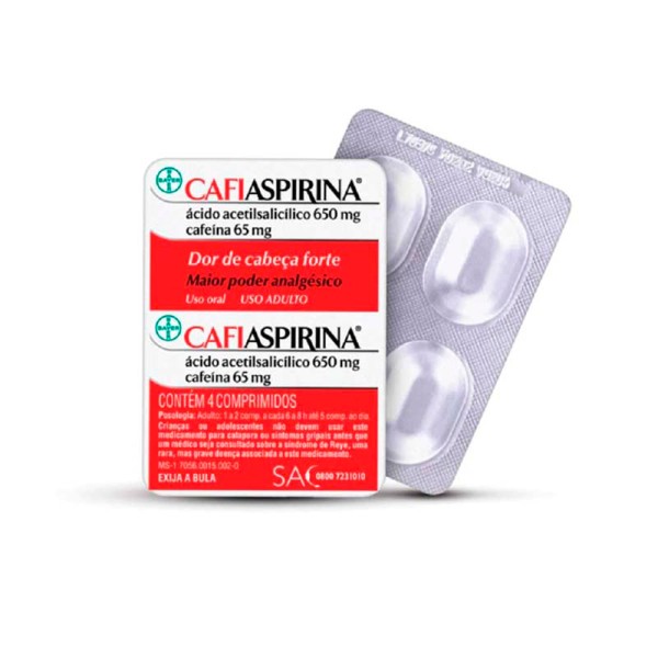 Cafiaspirina 650mg/65mg 4 Comprimidos
