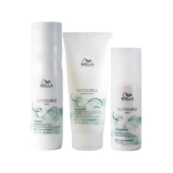 Encontraproduto.com.br - Kit Wella Professionals Nutricurls - Shampoo 250 ml + Condicionador 200 ml + Leave- in 150 ml