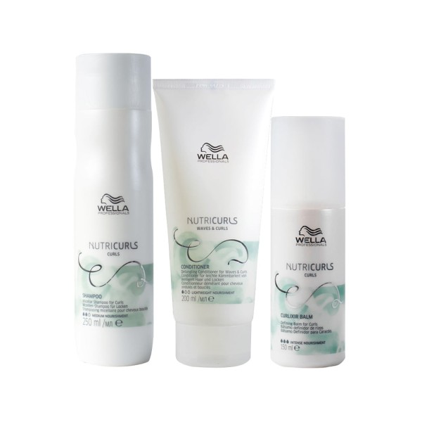 Encontraproduto.com.br - Kit Wella Professionals Nutricurls - Shampoo 250 ml + Condicionador 200 ml + Leave- in 150 ml