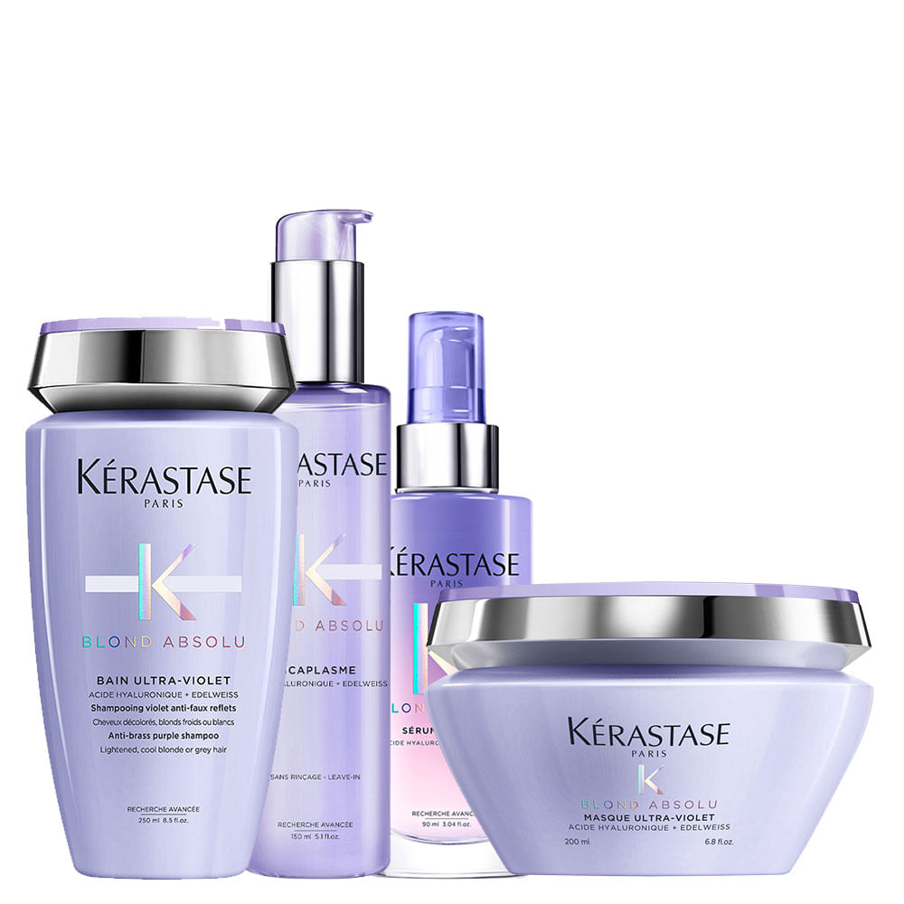 Kit Kérastase Blond Absolu - Shampoo Ultra-Violet 250 ml + Máscara Ultra-Violet 200 ml+ Sérum Cicaplasme 150 ml + Sérum Cicanuit 90 ml