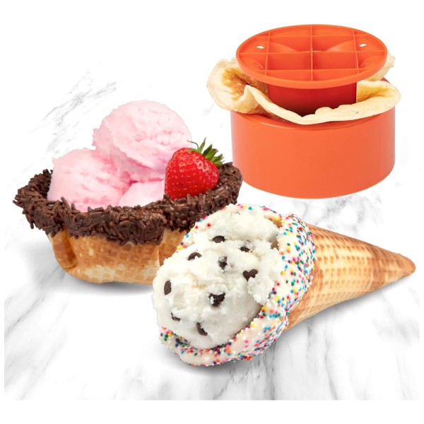 Encontraproduto.com.br - Máquina de Waffle Cone Sorvete Inclui Shaper Roller e Bowl Press, 110v, MASTERCHEF WCB 041, Branco