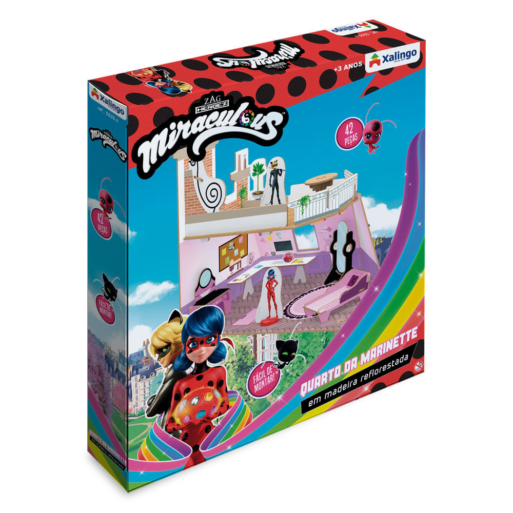 Encontraproduto.com.br - Playset com Acessórios - Miraculous - Quarto da Marinete - Xalingo